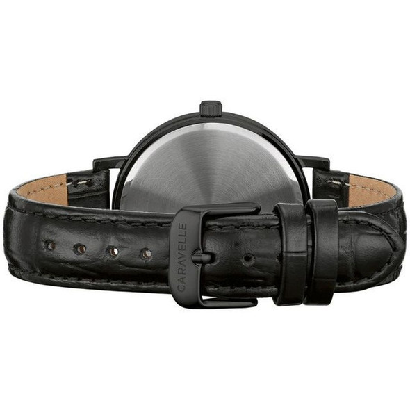 Bulova Caravelle Classic Men's Black Leather Quartz Watch 45A148