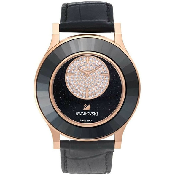 Swarovski Octea Classica Women's Black Leather Quartz Watch 5095484