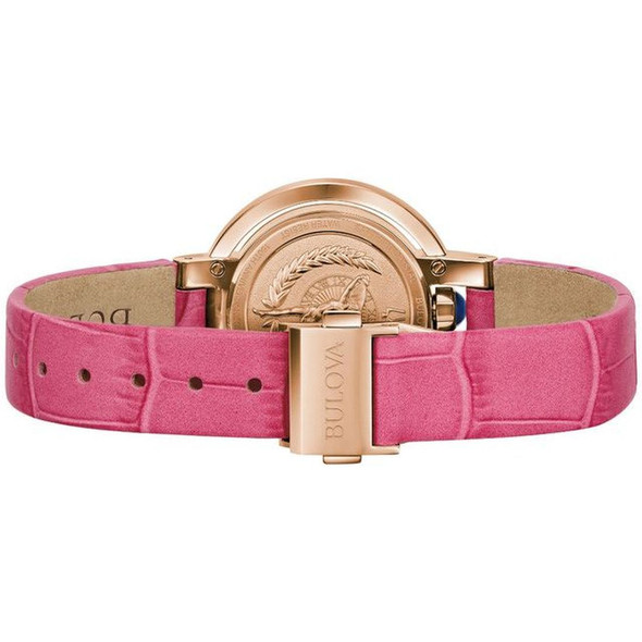 Bulova Rubaiyat Women's Pink Leather Quartz Watch 97R103