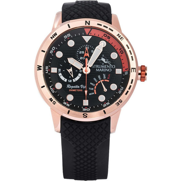 Strumento Regatta VIP Men's Black Rubber Quartz Watch SM128S/RG/NR/NR