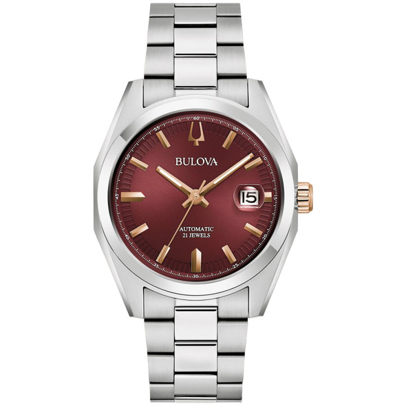Bulova 98B422 Men's Surveyor Automatic Burgundy Dial Watch