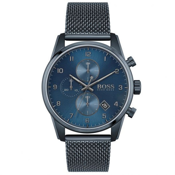 Hugo Boss Skymaster Chronograph Blue Dial Blue Ion Men's Quartz Watch 1513836