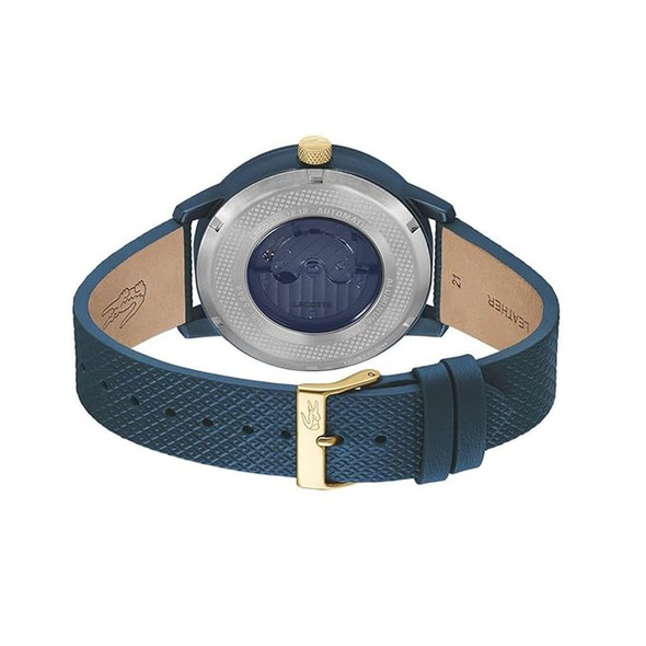 Lacoste L.12.12  44mm Automatique Blue Leather Strap Men's Watch 2011385