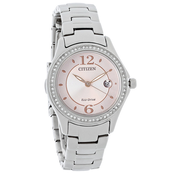 Citizen Eco-Drive Women's Silhouette Crystal Pink Dial Dress Watch FE1140-86X