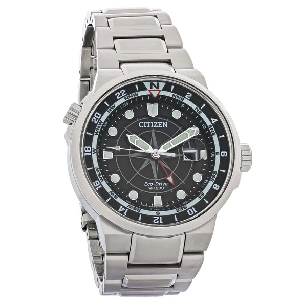 Citizen Eco-Drive Men's Endeavour Stainless Steel Black Dial Watch BJ7140-53E