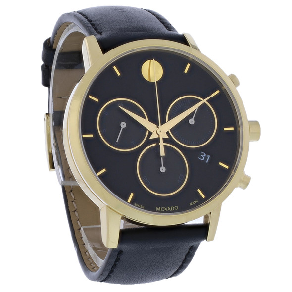 Movado Museum Classic Men's Gold Tone Chronograph Quartz Watch 0607779
