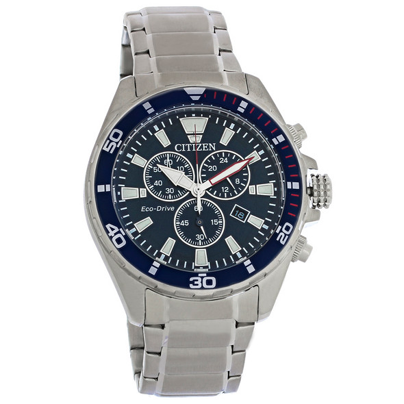 Citizen Eco Drive Mens Brycen Stainless Steel Chronograph Watch AT2439-51L