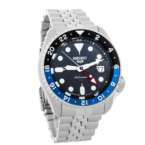 Seiko 5 Sports GMT Men's Stainless Steel Blue Dial Automatic Watch SSK003