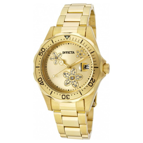 Invicta Pro Diver Women's Gold-Tone Dial Quartz Watch 12508
