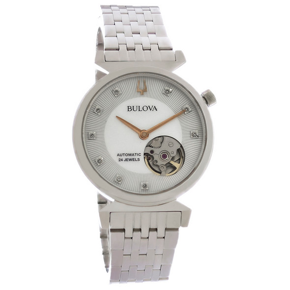 Bulova Regatta Women's Stainless Steel Diamond Dial Automatic Watch 96P222