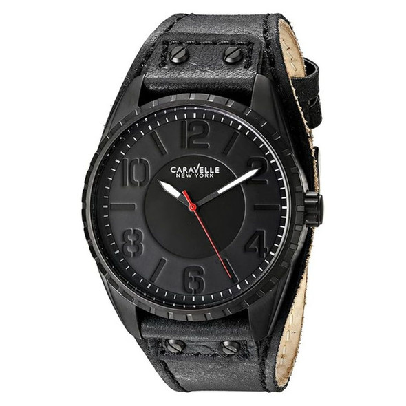 Bulova Caravelle Men's Black Dial Quartz Watch 45B125