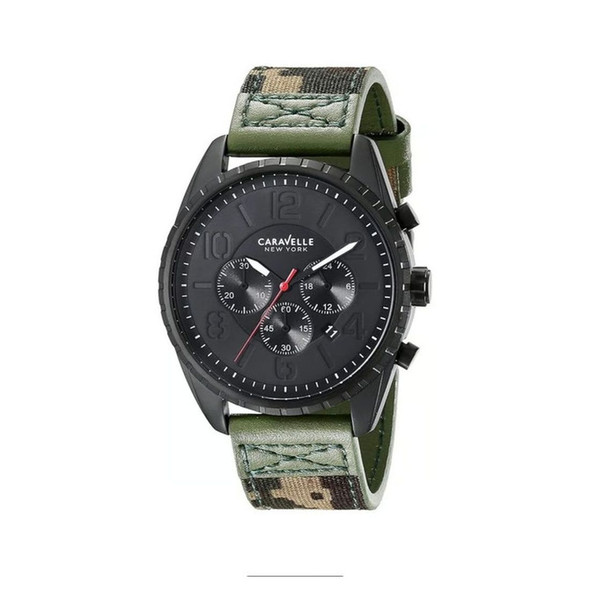 Bulova Caravelle Men's Black Dial Quartz Watch 45B123