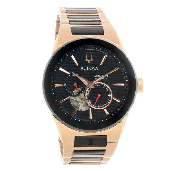 Bulova Latin Grammy Edition Rose Gold Plated Stainless Automatic Watch 98A236