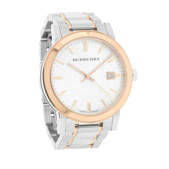 Burberry The City Women's Silver Date Dial Two Tone Swiss Quartz Watch BU9006