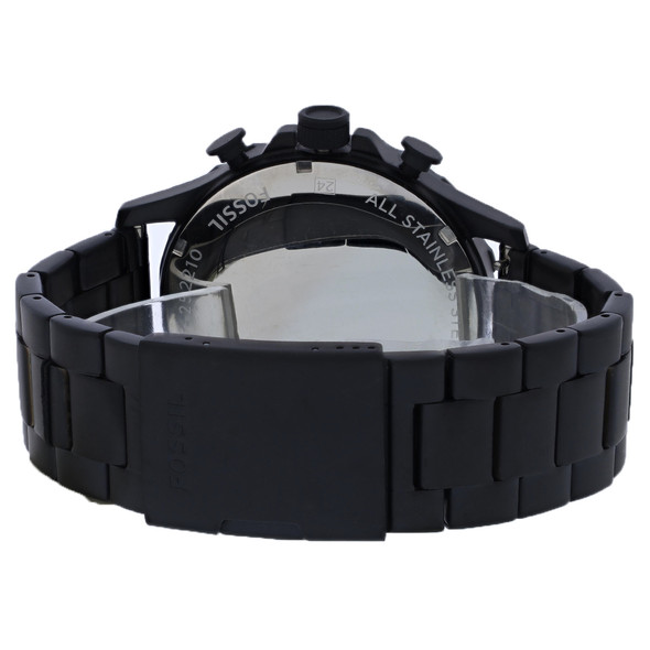 Fossil Nate Mens Black ION Stainless Steel Quartz Chronograph Watch JR1401