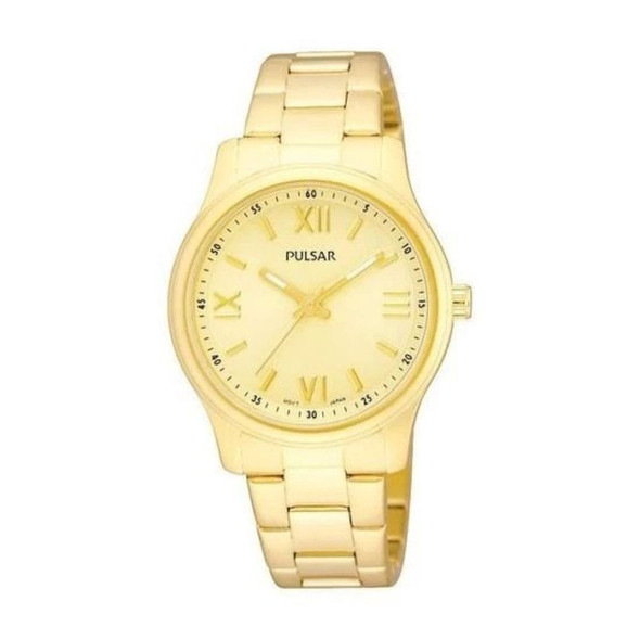 Pulsar Basic Dress Collection Women's Gold Dial Quartz Watch PH8062