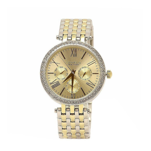 Bulova Caravelle Chronograph Women's Gold Dial Quartz Watch 45N100