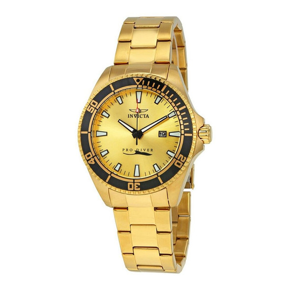 Invicta Pro Diver Men's Gold Dial Quartz Watch 15186