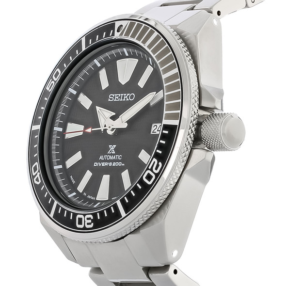 Seiko Prospex Men's Samurai Diver Black Dial Stainless Automatic Watch SRPF03