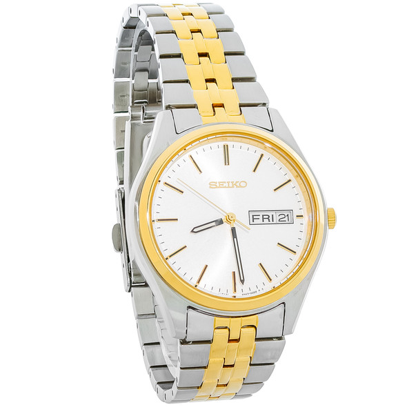 Seiko Essentials Men's Two Tone Stainless Steel Quartz Watch SUR430