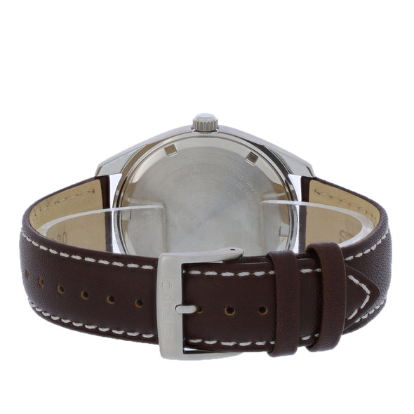 Seiko Essentials Men's Green Dial Stainless Steel Quartz Watch SUR449