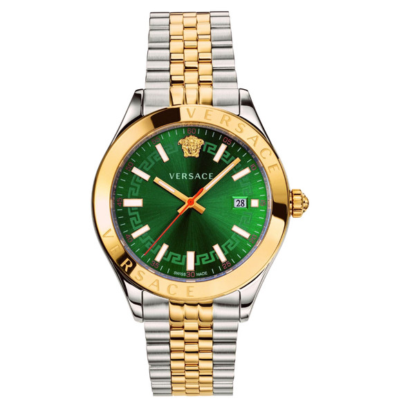 Versace VEVK00620 Hellenyium Men's Green Dial Two-Tone Swiss Quartz Watch