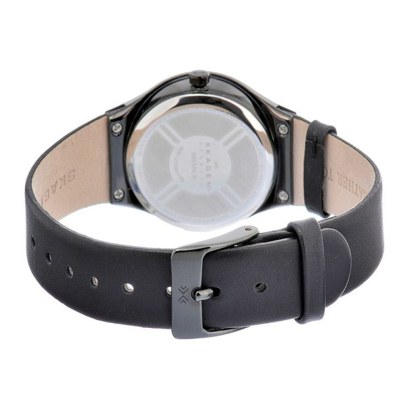 Skagen Black Label Women's Quartz Black Leather Watch 886SBLB