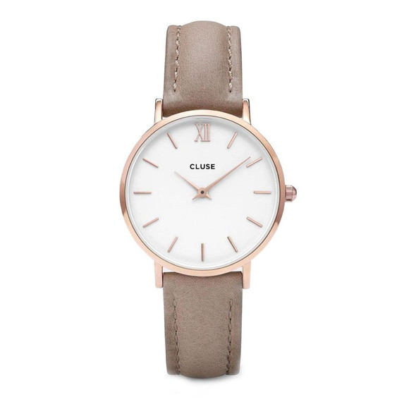 Cluse Minuit Women's Quartz Beige Leather Watch CL30043