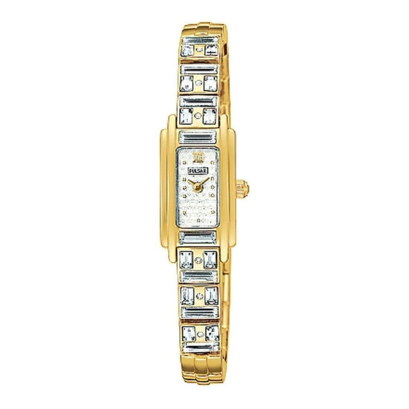 Pulsar Crystal Collection Women's Quartz Gold Stainless Steel Watch PEX536