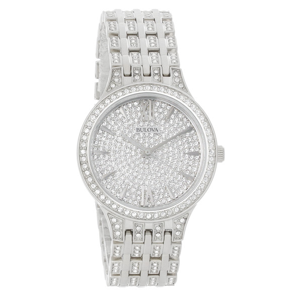 Bulova Quartz Women's Phantom Stainless Pave Crystal Watch 96L243