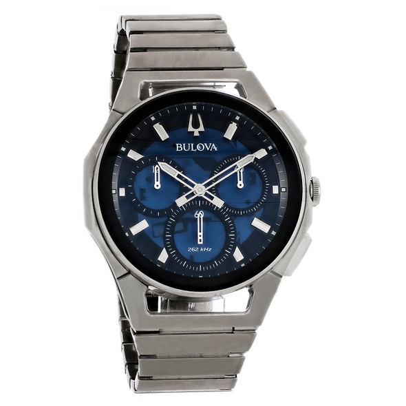 Bulova Curv Men's Blue Dial Stainless Steel Chronograph Quartz Watch 96A205