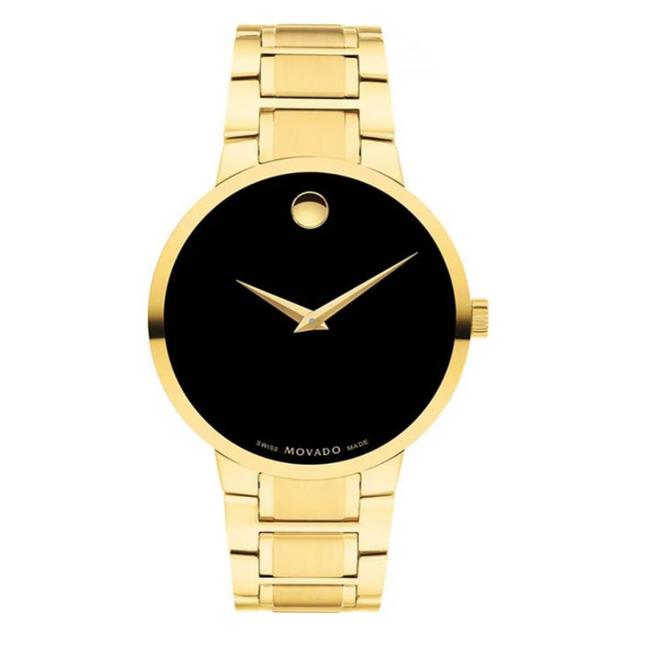 Movado Portfolio Men's Black Dial Gold-Tone Quartz Watch 0607910