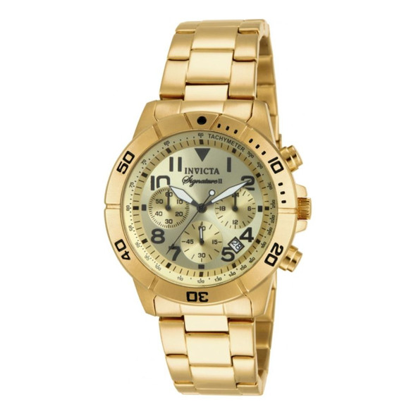 Invicta Signature II Men's Gold-Tone Dial Quartz Chronograph Watch 7471