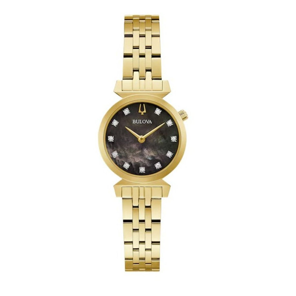 Bulova Regatta Women's Diamond Black Mother of Pearl Dial Quartz Watch 97P173