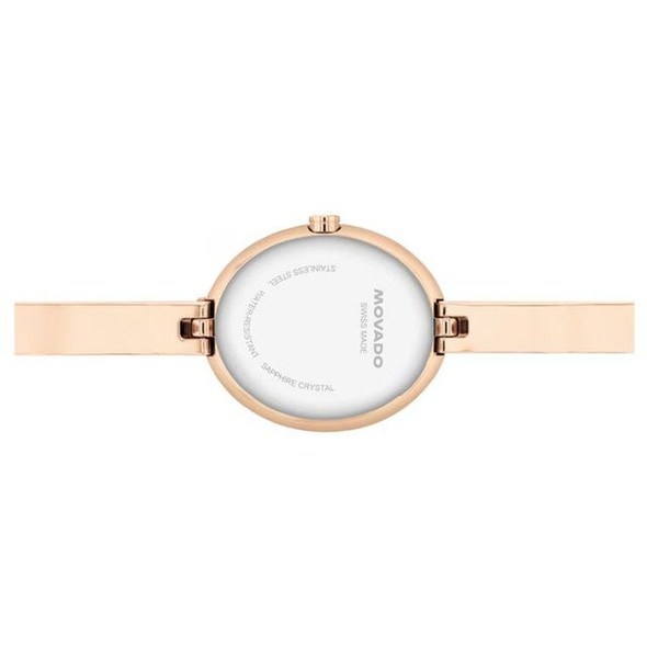 Movado Museum Bangle Women's Rose Gold Tone Quartz Watch 608071