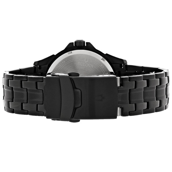 Bulova Men's Day/Date Black ION Finish Bracelet Quartz Watch 98C121