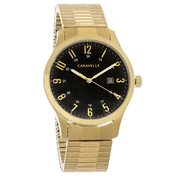 Caravelle by Bulova Men's Gold-Tone Stainless Steel Quartz Watch 44B126