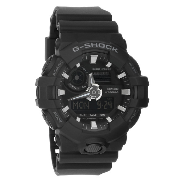 Casio G-Shock Black Resin Men's Quartz Chronograph Watch GA700-1B