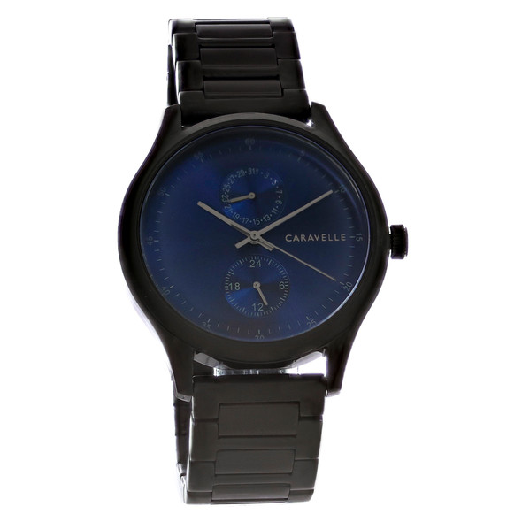 Caravelle By Bulova Men's Multifunction Men's Black ION Quartz Watch 45C116