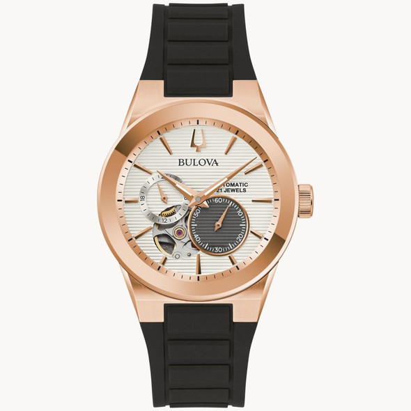 Bulova Latin GRAMMY Men's Automatic Silver Dial Watch 97A186