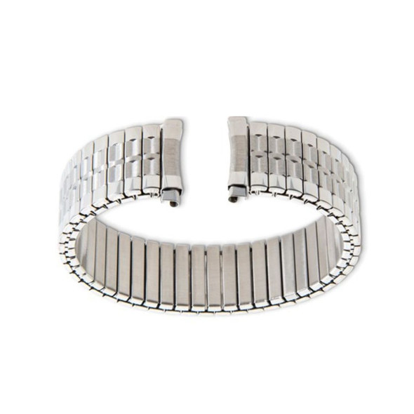 Gilden Men's 18mm Curved-End Stainless Steel Expansion Watch Band BA525