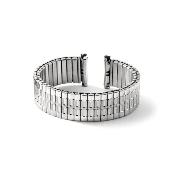 Gilden Men's 18mm Curved-End Stainless Steel Expansion Watch Band BA525