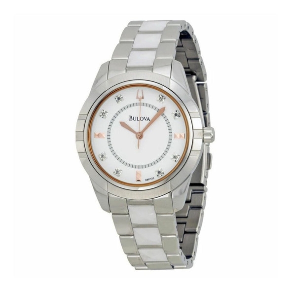 Bulova Diamond Collection Women's White Dial Quartz Watch 98P135
