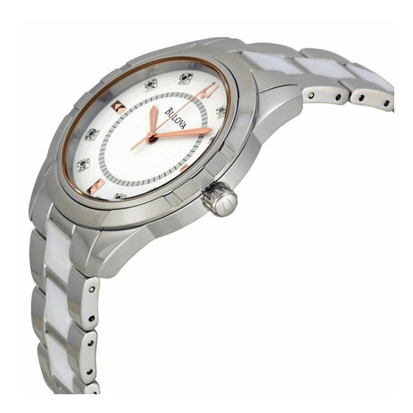 Bulova Diamond Collection Women's White Dial Quartz Watch 98P135