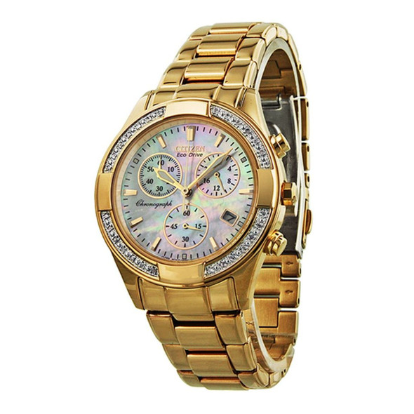 Citizen Regent Women's MOP Dial Eco-Drive Chronograph Watch FB1223-55D