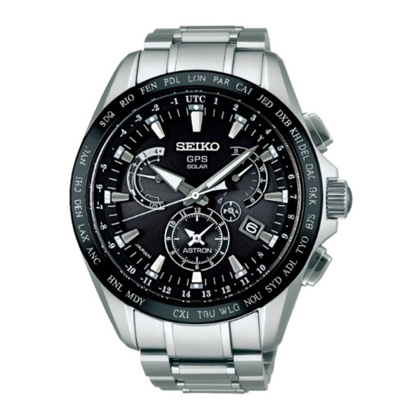 Seiko Astron Astron 8 Series Men's Titanium Black Dial Solar Watch SBXB045