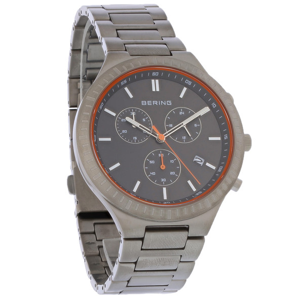 Bering Titan Men's Titanium Black Dial Chronograph Quartz Watch 11743-709