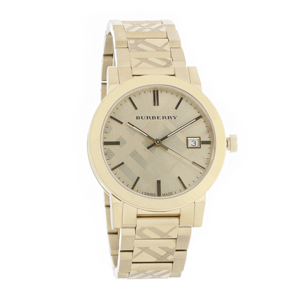 Burberry The City Unisex Gold Tone Steel Quartz Watch BU9038