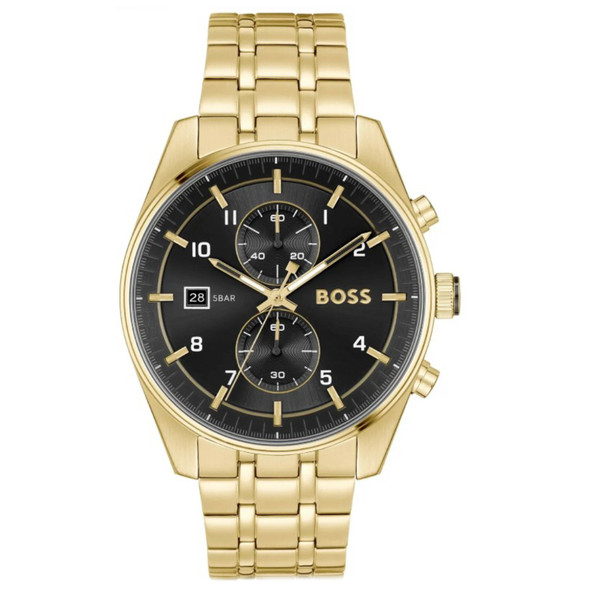 Hugo Boss Skytraveller Men's Black Dial Stainless Steel Quartz Watch 1514152