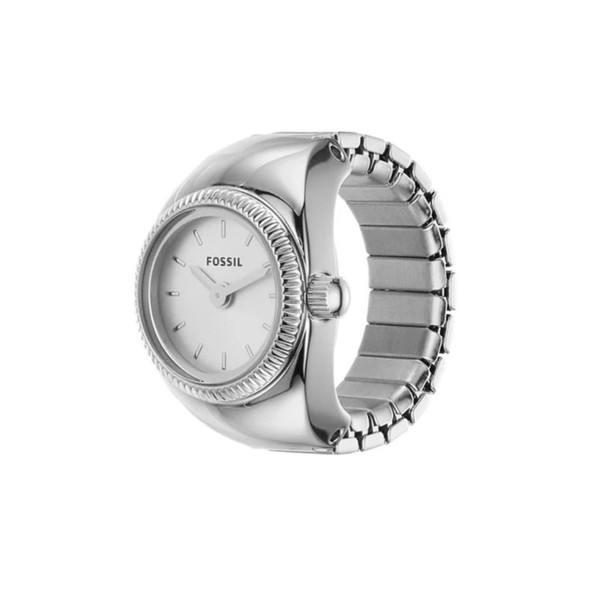 Fossil Watch Ring Two-Hand Stainless Steel Women's Quartz Ring Watch ES5245